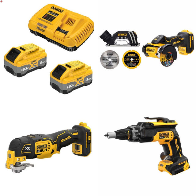 DeWalt 8Ah Starter Kit W/ FREE Cut-Off and FREE Osc Tool and FREE Screwgun