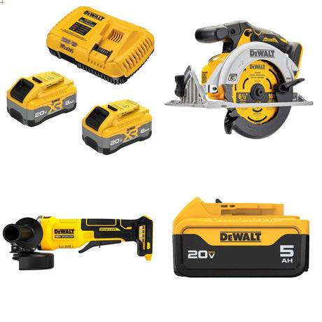 DeWalt 8Ah Kit W/ FREE Circular Saw and FREE Grinder and FREE 5Ah Battery