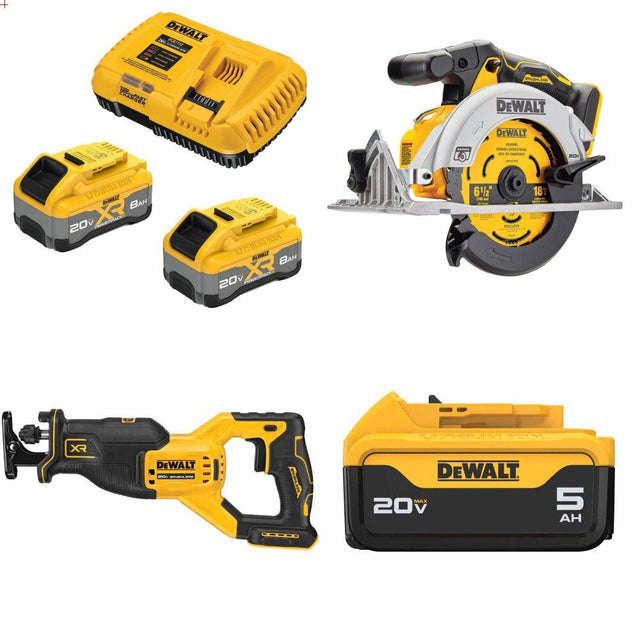 DeWalt 8Ah Starter Kit W/ FREE DCS565B and FREE DCS382B and FREE DCB205