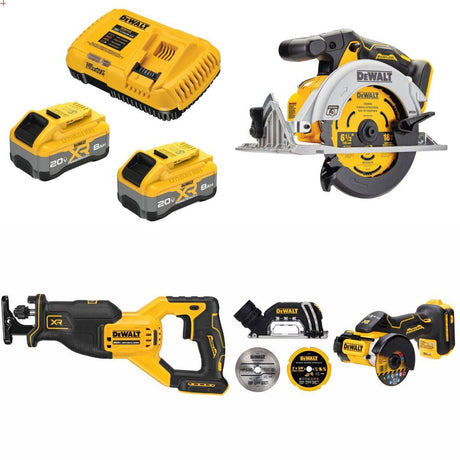DeWalt 8Ah Kit W/ FREE Circ Saw and FREE Recip Saw and FREE 3in Cutoff