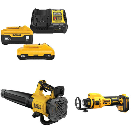 DeWalt Battery & Charger Kit W/ FREE Handheld Blower and FREE Cut-Out Tool