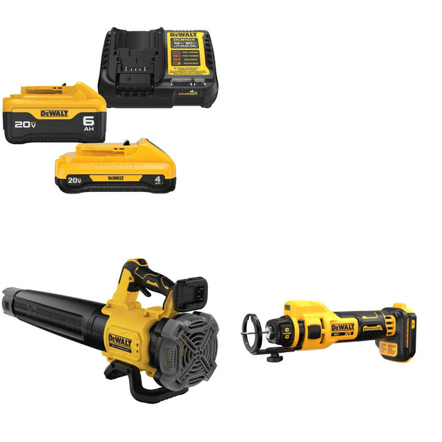 DeWalt Battery & Charger Kit W/ FREE Handheld Blower and FREE Cut-Out Tool