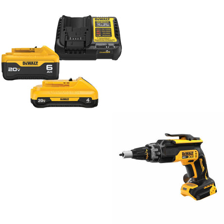 DeWalt DCB2460C 20V MAX 4Ah & 6Ah Starter Kit W/ FREE DCF630B 20V MAX Screwgun