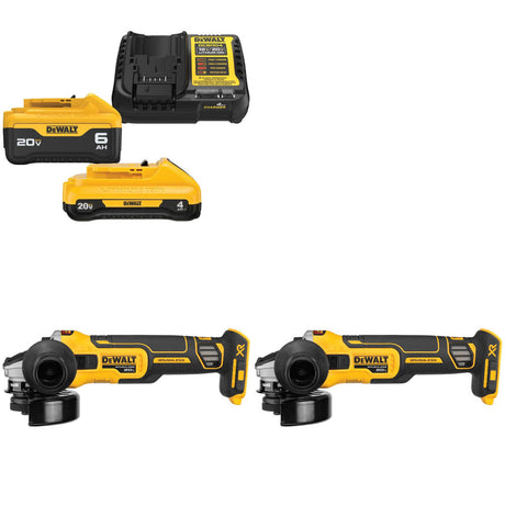 DeWalt DCB2460C Battery & Charger Kit W/ FREE DCG405B Grinder, 2 Pack