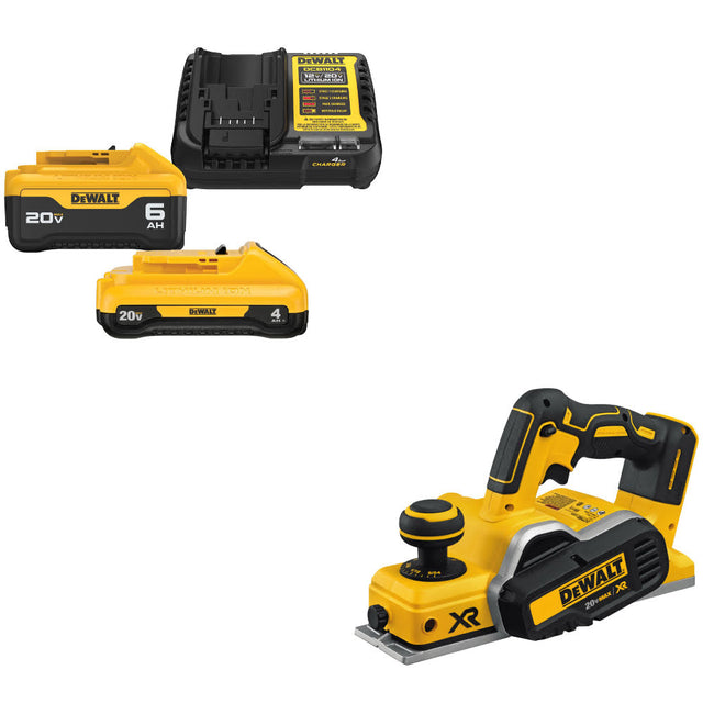 DeWalt DCB2460C 20V MAX 4Ah & 6Ah Starter Kit W/ FREE DCP580B 20V MAX Planer