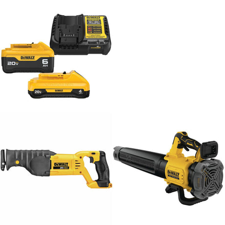 DeWalt DCB2460C Battery & Charger Kit W/ FREE DCS380B Saw and DCBL722B Blower