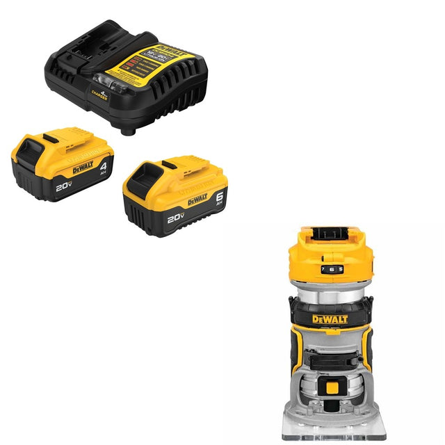 DeWalt DCB246C 20V MAX 6Ah/4Ah Starter Kit W/ DCW600B XR Compact Router