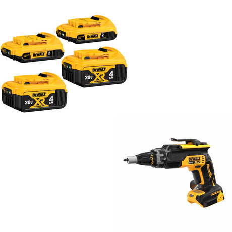 DeWalt DCB324-4 20V MAX Battery 4-Pack W/ FREE DCF630B 20V MAX XR Screwgun