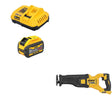 DeWalt DCB609C Battery & Fast Charger Kit W/ FREE DCS389B Recip Saw