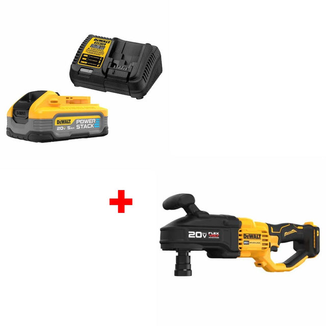 DeWalt DCBP520C 20V Max PowerStack 5Ah Starter Kit w/ FREE DCD445B 20V MAX Drill