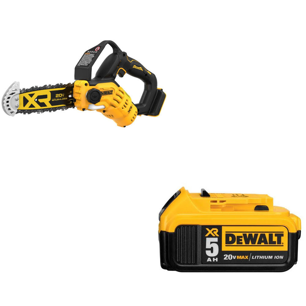 DeWalt DCCS623B 20V Max Pruning Chainsaw W/ FREE DCB205 20V MAX XR Battery Pack