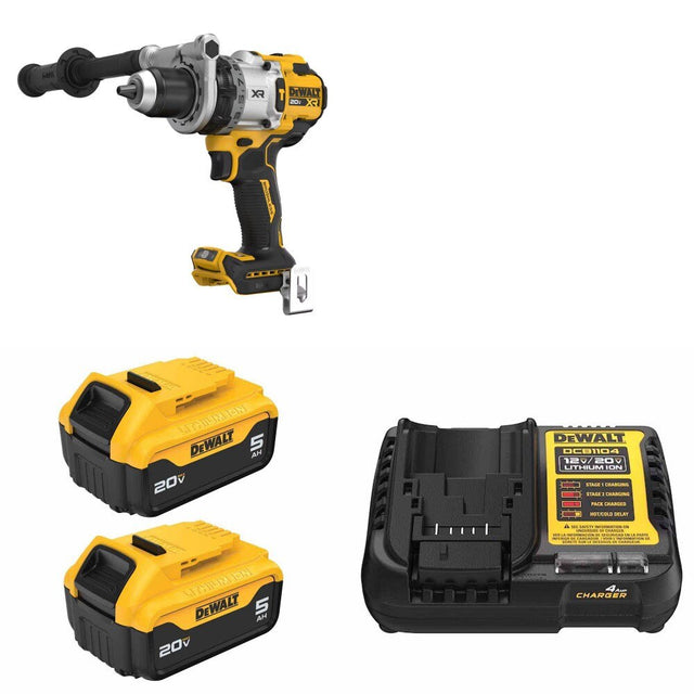 DeWalt DCD1007B Hammer Drill Kit W/ FREE DCB205-2 Battery and FREE DCB1104 Charger