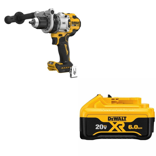 DeWalt DCD1007B 20V MAX XR 1/2 in. Hammer Drill W/ DCB206 6.0Ah Battery