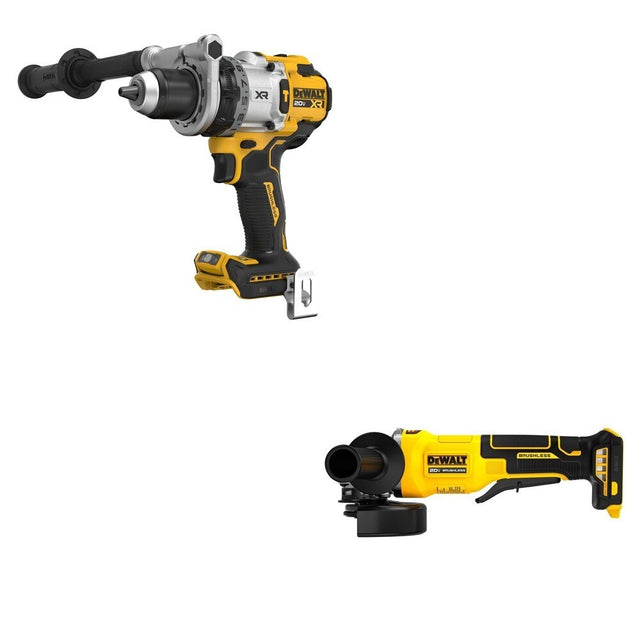 DeWalt DCD1007B 20V MAX XR 1/2 in. Hammer Drill W/ DCG408B Paddle-Switch Grinder