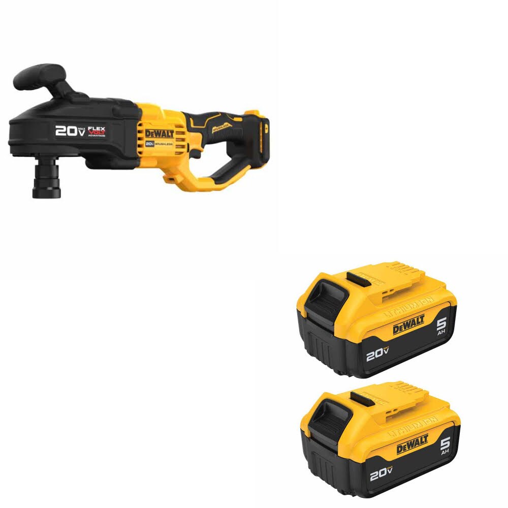 DeWalt DCD445B 20V MAX 7/16" Stud & Joist Drill W/ DCB205-2 20V MAX Battery, 2Pk