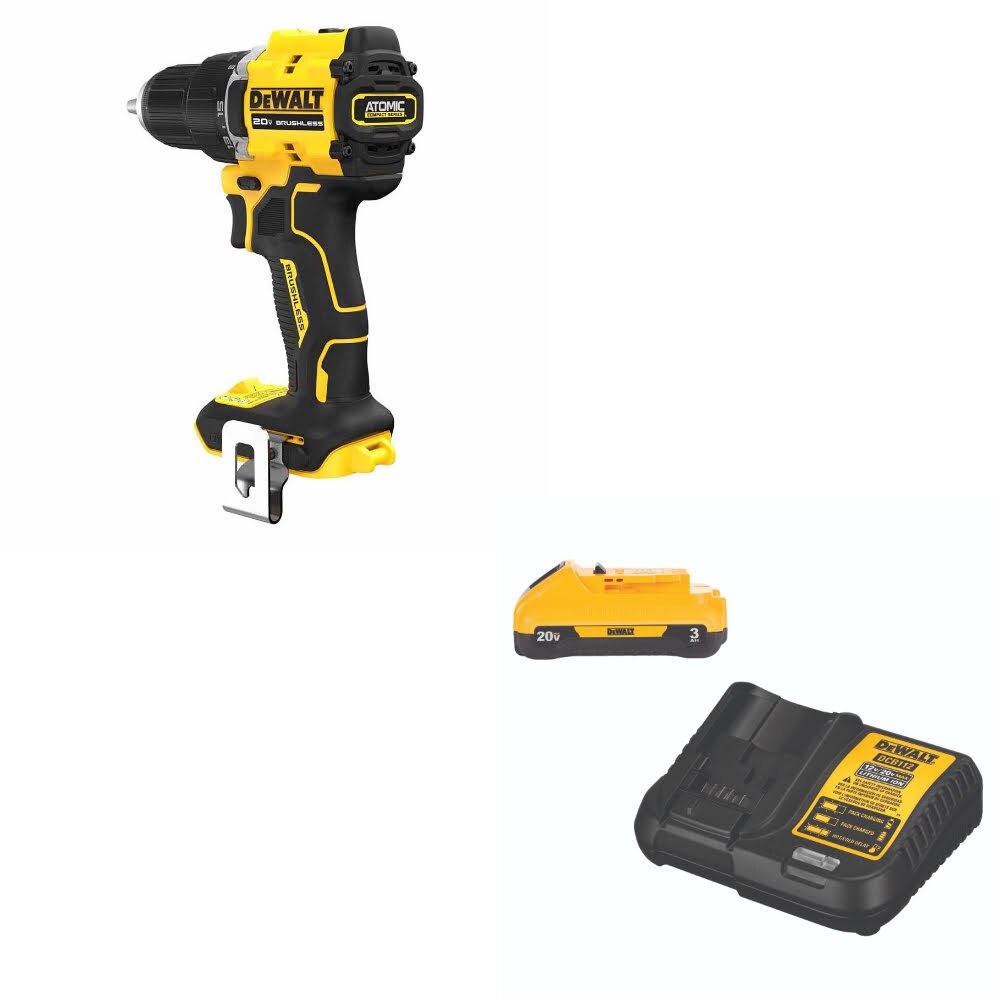 DeWalt DCD794B ATOMIC 1/2" Drill/Driver, Bare W/ DCB230C 20V MAX Starter Kit