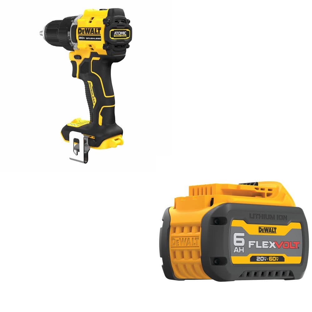 DeWalt DCD794B ATOMIC 1/2" Drill/Driver, Bare W/ DCB606 20/60V MAX 6.0Ah Battery