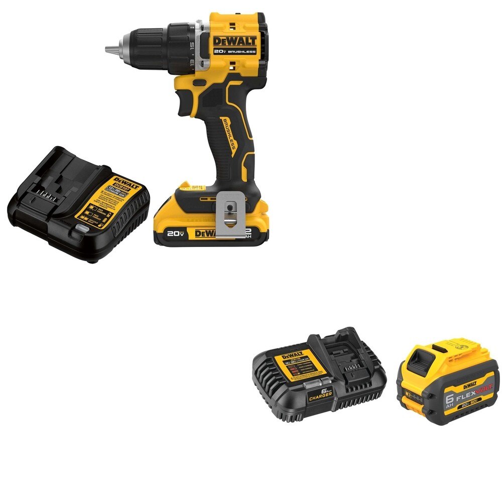 DeWalt DCB606C FLEXVOLT 20V/60V MAX 6.0Ah Battery Starter Kit W/ DCD794D1 Drill/Driver Kit