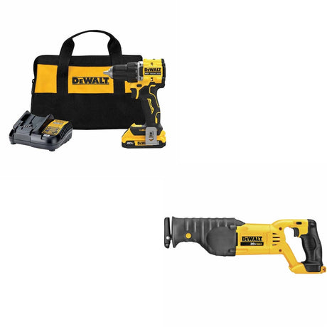 DeWalt DCD794D1 ATOMIC 20V MAX Drill/Driver Kit w/ DCS380B 20V MAX Recip Saw