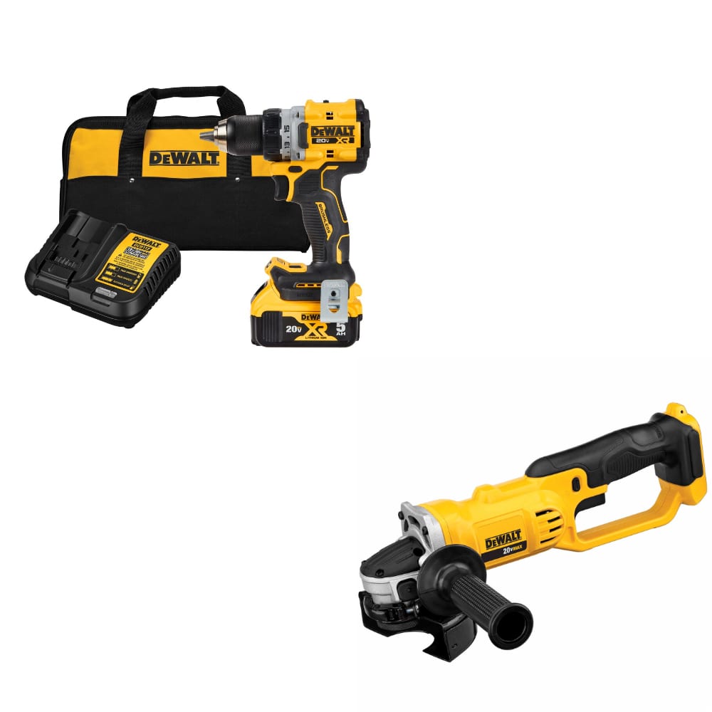 DeWalt DCD800P1 20V Max XR Drill/Driver Kit W/ DCG412B 20V Max Grinder Tool