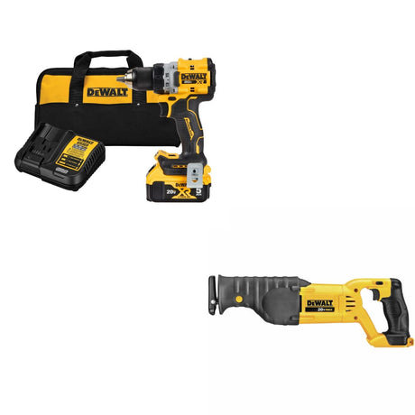 DeWalt DCD800P1 20V Max XR Drill/Driver Kit W/ DCS380B 20V MAX Recip Saw, Bare