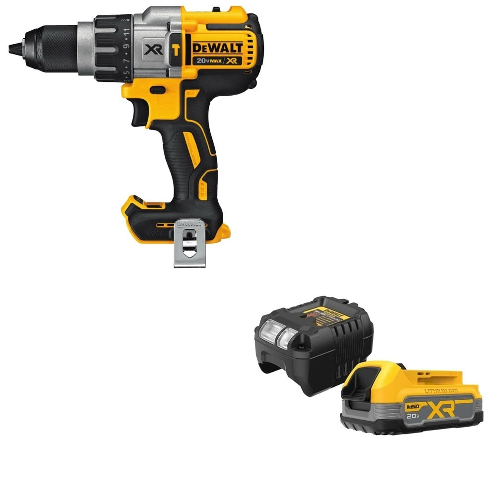 DeWalt DCD996B 20V MAX XR Hammerdrill, Bare W/ DCBP034C 20V MAX Starter Kit