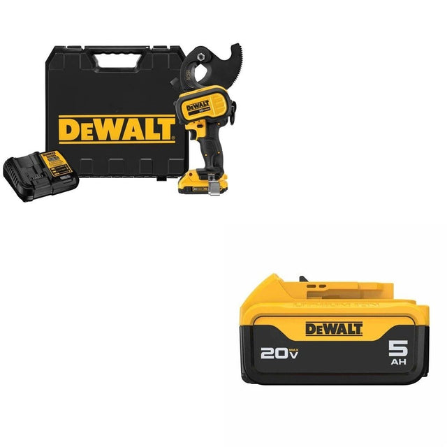 DeWalt DCE155D1 Cable Cutter Kit W/ FREE DCB205 5Ah Battery