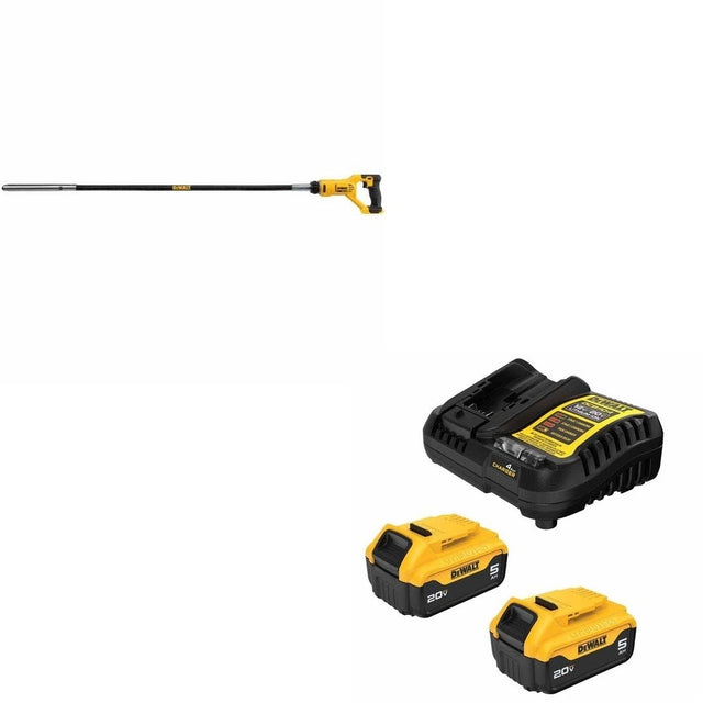 DeWalt DCE531B Pencil Vibrator Kit W/ FREE DCB205-2C 5Ah Battery Kit