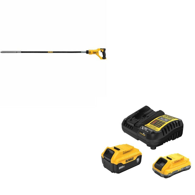 DeWalt DCE531B 20V MAX Concrete Pencil Vibrator W/ DCB245-2C 4.0Ah/5.0Ah Starter Kit