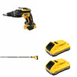 DeWalt DCE531B Concrete Vibrator W/ DCB2104-2 POWERPACK 4Ah 2-Pack and DCF630B Drywall Screwgun