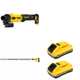 DeWalt DCE531B 20V MAX Concrete Pencil Vibrator W/ DCB2104-2 POWERPACK 4Ah 2-Pack and DCG407B