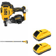 DeWalt DCN45RNB Roofing Nailer W/ DCE531B Concrete Vibrator and DCB2104-2 POWERPACK 4Ah 2-Pack
