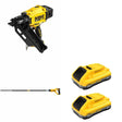 DeWalt DCN930B 20V MAX XR 30-Degree Framing Nailer W/ DCE531B Concrete Vibrator and DCB2104-2
