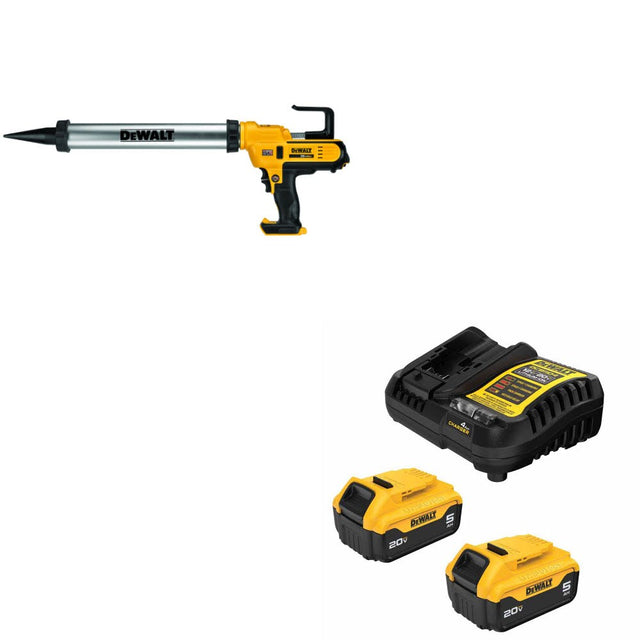 DeWalt DCE580B 20V 600ml Adhesive Gun, Bare W/ DCB205-2C 20V MAX 5Ah Battery Kit