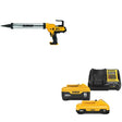 DeWalt DCE580B 20V 600ml Adhesive Gun, Bare W/ DCB2460C 20V MAX Starter Kit