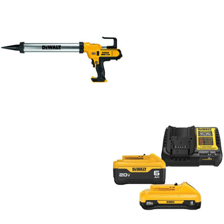 DeWalt DCE580B 20V 600ml Adhesive Gun, Bare W/ DCB2460C 20V MAX Starter Kit