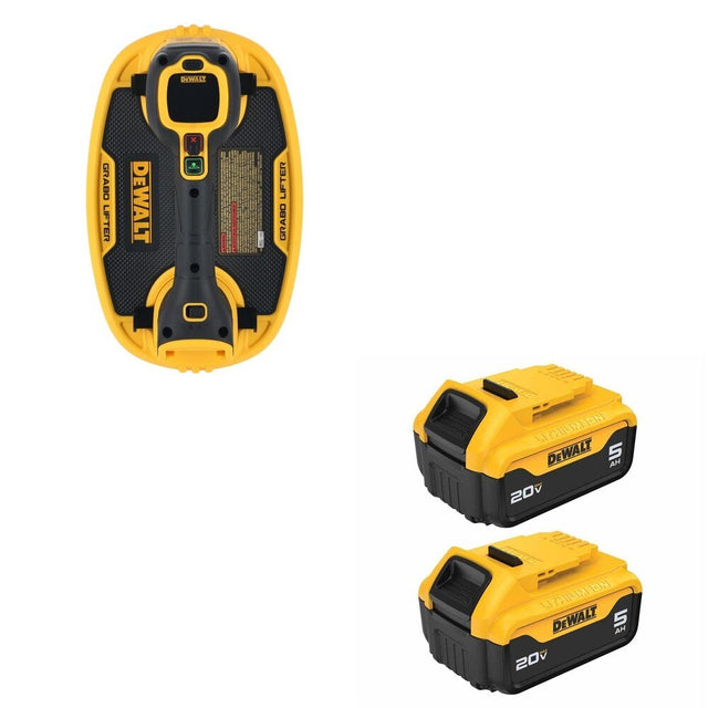 DeWalt DCE592B 20V MAX GRABO Vacuum Lifter W/ DCB205-2 5.0Ah Battery 2-Pack