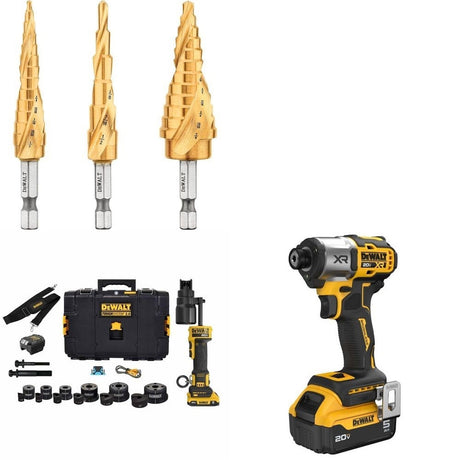 DeWalt DCE600 Knockout Kit W/ FREE Step Bits and FREE Impact Driver