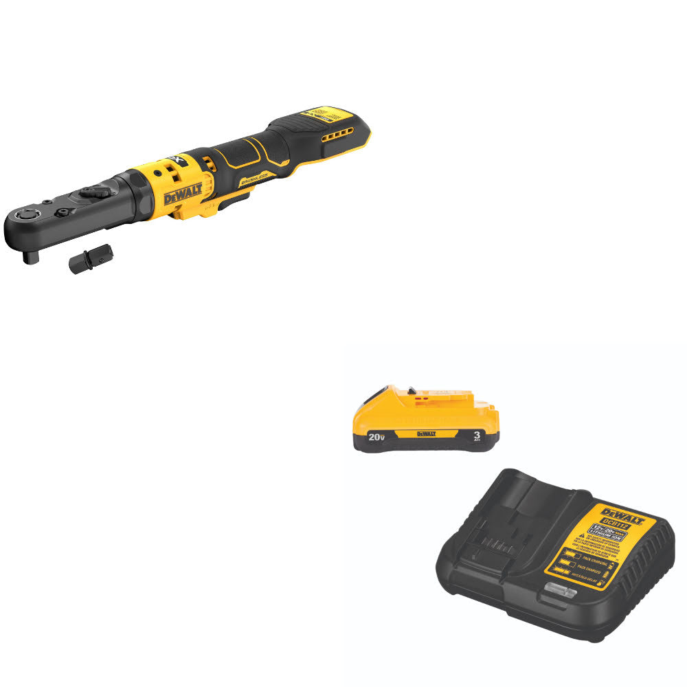 DeWalt DCF510B 20V XR BL RATCHET, Bare Tool W/ DCB230C 20V MAX Starter Kit