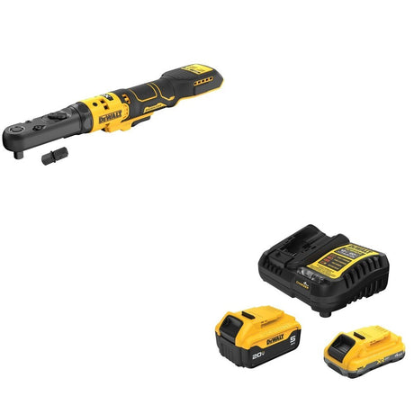 DeWalt DCF510B 20V MAX XR Sealed Head Ratchet W/ DCB245-2C 4.0Ah/5.0Ah Starter Kit