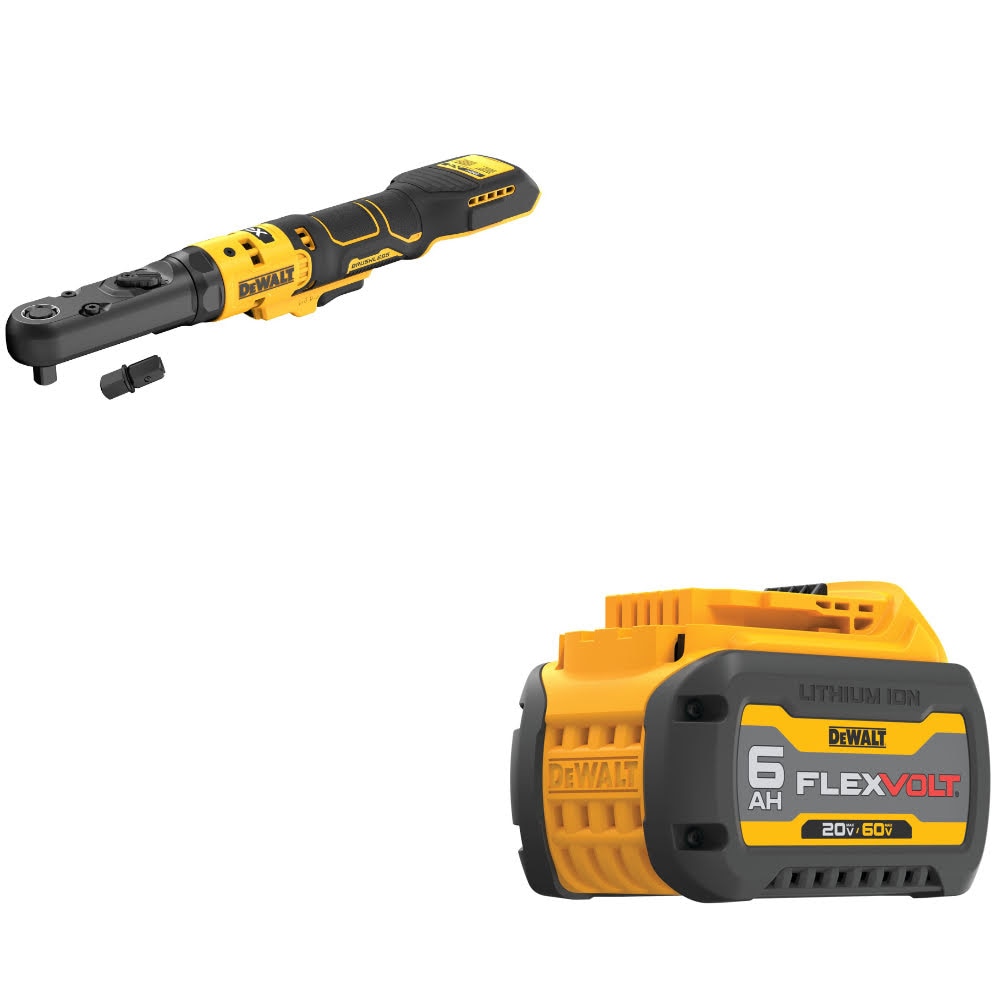 DeWalt DCF510B 20V XR BL RATCHET, Bare W/ DCB606 20/60V MAX FlexVolt 6Ah Battery