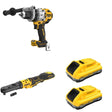 DeWalt DCF510B Sealed Head Ratchet W/ DCB2104-2 POWERPACK 4Ah 2-Pack and DCD1007B Hammer Drill