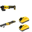 DeWalt DCF510B 20V MAX XR Sealed Head Ratchet W/ DCB2104-2 POWERPACK 4Ah 2-Pack and DCG407B