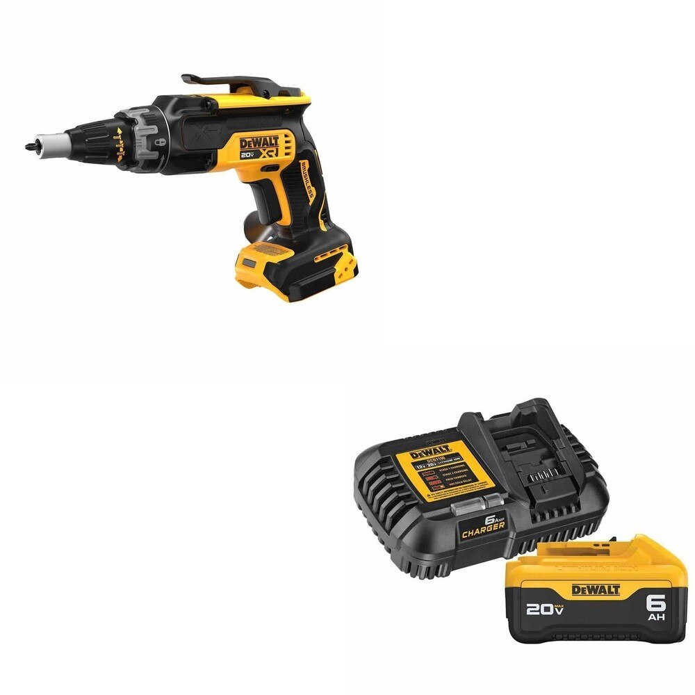 DeWalt DCF630B 20V MAX XR Drywall Screwgun W/ DCB206C 6.0Ah Battery Kit
