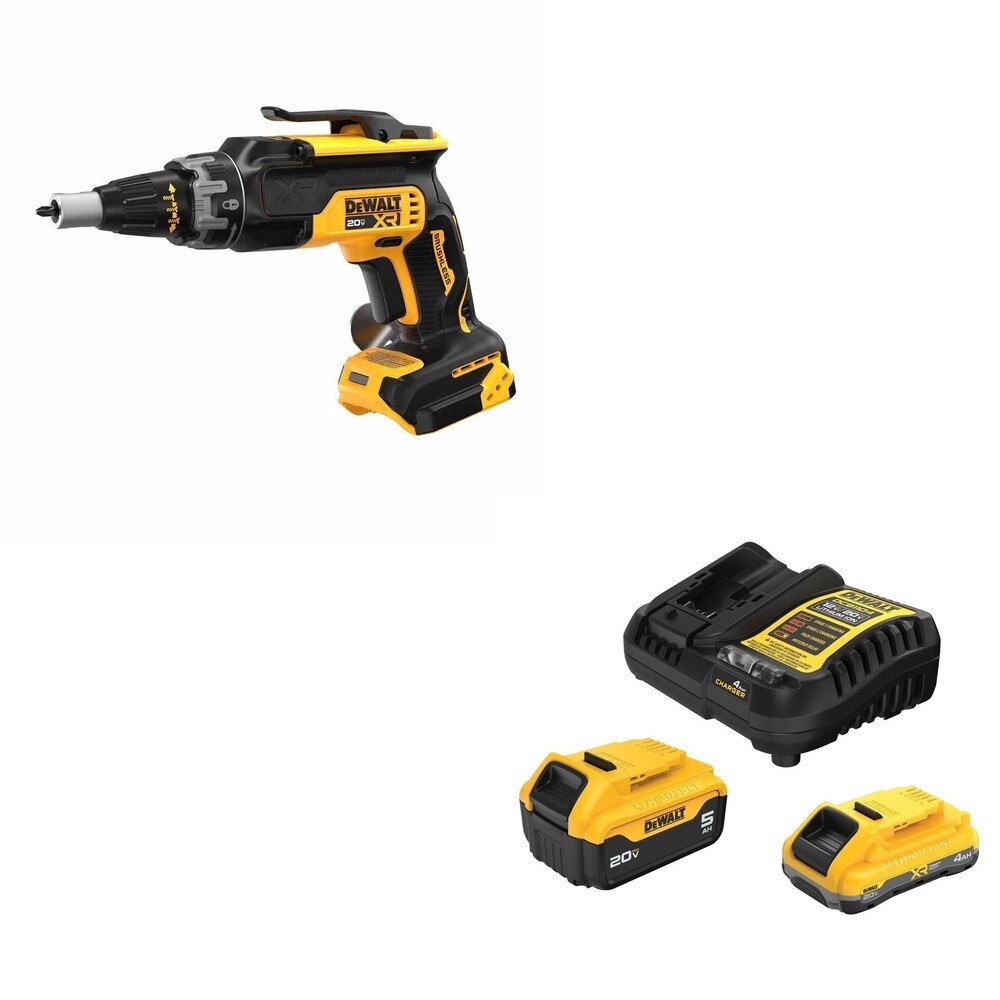 DeWalt DCB245-2C 20V MAX 4.0Ah and 5.0Ah Battery Starter Kit W/ DCF630B Drywall Screwgun