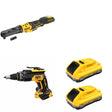 DeWalt DCF510B 20V MAX XR Sealed Head Ratchet W/ DCB2104-2 POWERPACK 4Ah 2-Pack and DCF630B