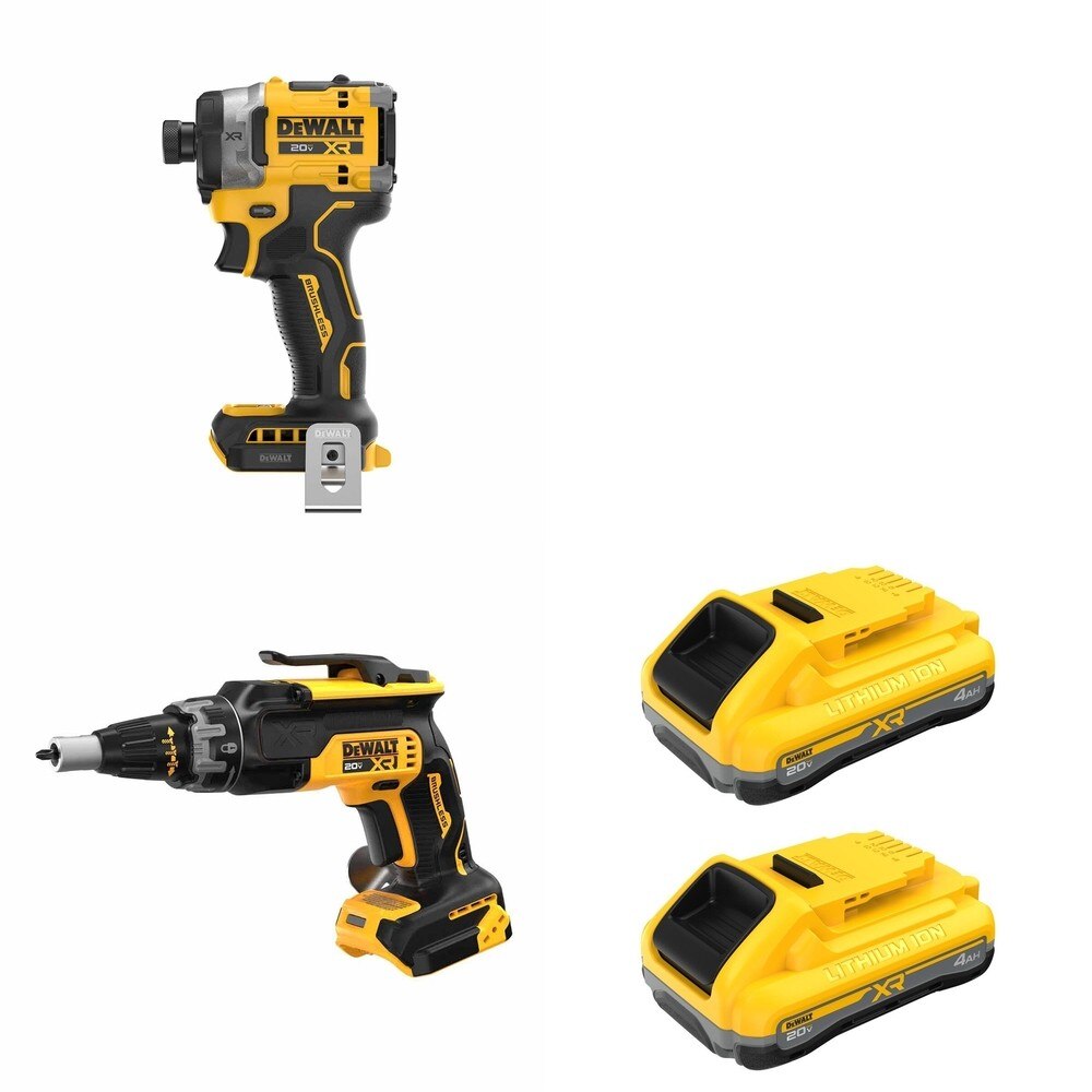 DeWalt DCB2104-2 POWERPACK 4Ah 2-Pack W/ DCF860B Impact Driver and DCF630B Drywall Screwgun