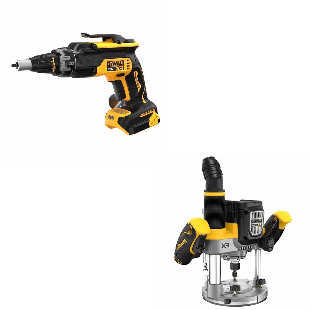 DeWalt DCW620B 20V MAX XR 2-1/4 HP Plunge Router W/ DCF630B Drywall Screwgun