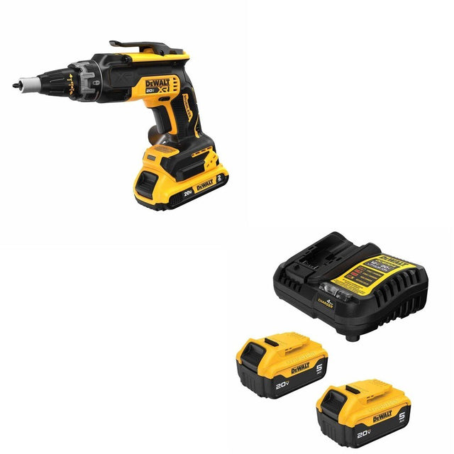 DeWalt DCF630D2 20V MAX XR Drywall Screwgun Kit W/ DCB205-2C 5.0Ah Starter Kit