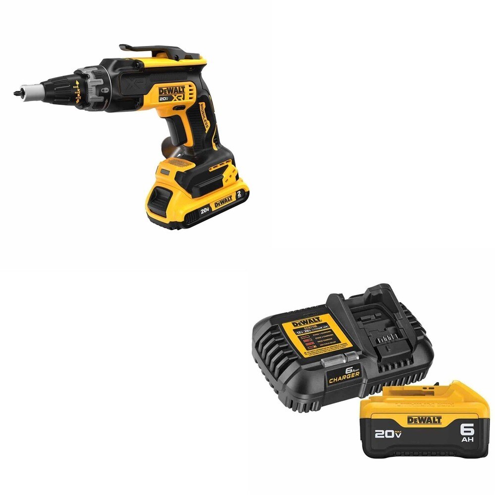 DeWalt DCF630D2 20V MAX XR Drywall Screwgun Kit W/ DCB206C 6.0Ah Battery Kit